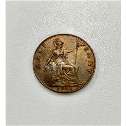 1901 Â½ Penny - Victoria 3rd portrait