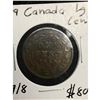 Image 1 : 1859 W9/8 CANADA LARGE CENT.NICE VARIETY