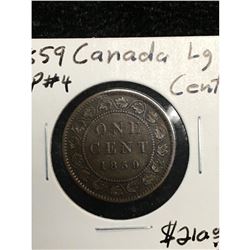 1859 DP#4 CANADA LARGE CENT.NICE TYPE