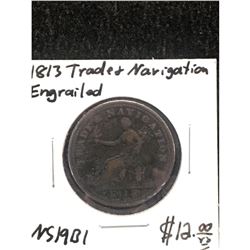 1813 NOVA SCOTIA TRADE AND NAVIGATION HALF PENNY TOKEN