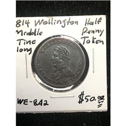 1814 WELLINGTON HALF PENNY TOKEN..