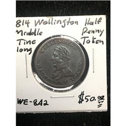 1814 WELLINGTON HALF PENNY TOKEN..