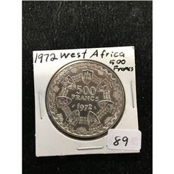 1972 WEST AFRICA 500 FRANCS.PROOF SILVER ..