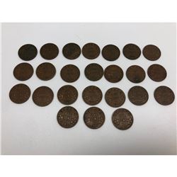 Lot Of 24 Canadian Pennies