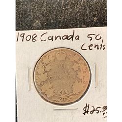 1908 CANADA 50 CENTS.