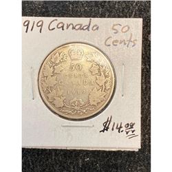1919 CANADA 50 CENTS.