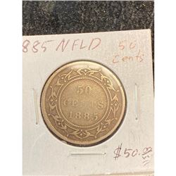 1885 NEWFOUNDLAND 50 CENTS.