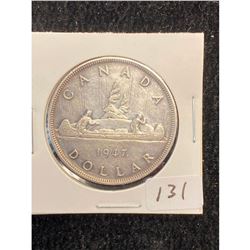 1947 ML CANADA SILVER DOLLAR.RARE!!