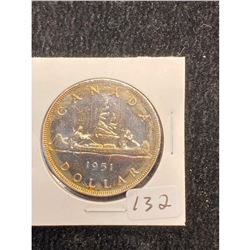 1951 CANADA SILVER DOLLAR..