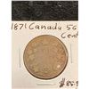 Image 1 : 1871 CANADA 50 CENTS.
