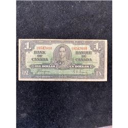 1937 BANK OF CANADA $1 NOTE.COYNE/TOWERS