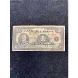 1935 BANK OF CANADA $1 NOTE