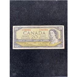 1954 BANK OF CANADA $20 NOTE.