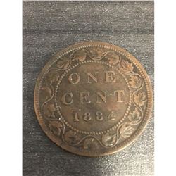 1884 C2 VF Canadian One Cent Coin