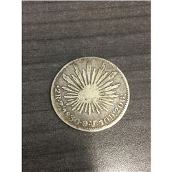 1830 Â REALES MEXICAN SILVER COIN - SPANISH COLONY -