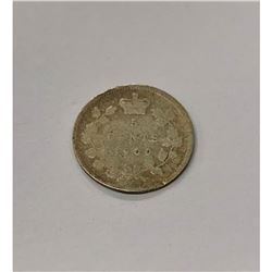 1900 Narrow 0 Grade G Canadian 5 Cent Coin