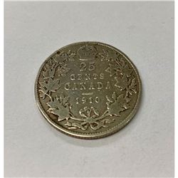 1910 Canadian 25 Cent Coin