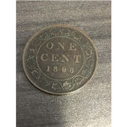 1898 F12 H Rare Canadian One Cent Coin