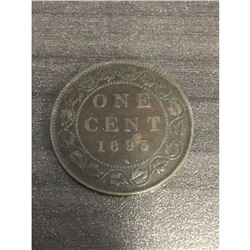 1895 Canadian One Cent Coin Victoria