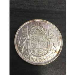 1937 MS63+ Silver 50 Cent Canadian Coin