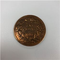 1854 Willem III Luxembourg 10 Centimes