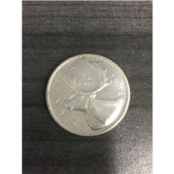 1954 80% Silver 25 Cent Canadian Coin