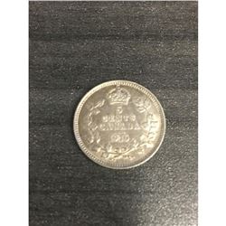 1916 Canadian EF5 Cent Silver Coin