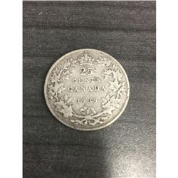 1908 VG 25 Cent Canadian Coin *Gradable*