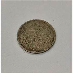 1886 Canadian VG Grade 5 Cent Coin