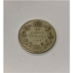 1936 Canadian Grade VG 10 Cent Coin