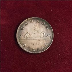 1953 Canadian $1 Silver Dollar 80% Silver