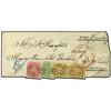 Image 1 : 1867 Envelope to Chicago franked imperf  1kr, 2kr + pair 9kr. tied by boxed Frankfurt date stamp.  O