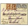 Image 1 : 1884 (July 1) Cover to New York franked by Germany 2 x 20 pf. ultramarine, on arrival in USA pair of