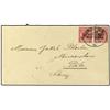 Image 1 : 1899 Envelope to SWITZERLAND bearing German Cameroons 10 pf carmine (pair) (SG K3) tied by oval DEUT