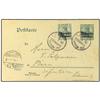 Image 1 : 1910 German Post Offices in Morocco postal stationary card 5 cents on 5 pf green upgraded with 5 cen