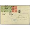 Image 1 : 1917 Registered envelope to EGYPT bearing 1/4 pi green (block of four) (SG 8) and 1 red (pair) (SG 1