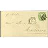 Image 1 : 1880 Postal stationary envelope 16 cent green addressed to ANTWERP sent on the steamer "Minho" cance