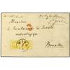 Image 1 : 1868 Envelope to BELGIUM bearing Franz Joseph 2 Kr. yellow pair (Yvert 32) of the fine impression ti
