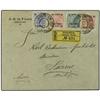 Image 1 : 1903 Registered cover to Lucerne franked at 1½ piastre rate with four adhesives (5 c., 10 c., 20 par