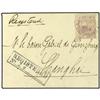 Image 1 : 1894 Registered envelope to Shanghai franked local 6c. tied by Postal Service cds.  On reverse simil