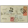 Image 1 : 1901 Registered combination cover to Pola/Austria franked on front and back by China CIP ½ c. brown 