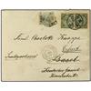 Image 1 : 1899 Envelope to Basle, Switzerland franked pair 10c. ´Dragons´ tied by Canton date stamp.  Obverse 