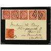Image 1 : 1899 Mourning envelope to Vienna fraked 2c.(5) ´Dragon´ tied barred cancel, together with QV 10c. ca