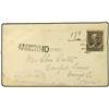 Image 1 : 1889 (April 13) Cover from Shanghai to USA franked by 1882 Garfield 5 c. brown tied by black, underp