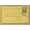 Image 1 : 1897 Postal stationary envelope 2 centavos grey written from SANTANDER with BARRANQUILLA transit on 