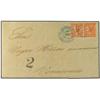 Image 1 : 1872 HABANA a VERACRUZ. Circulada con sellos británicos de 4 p. naranja (2) mat. duplex HAVANA B 58.