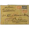 Image 1 : 1901 Registered envelope to Bremen, Germany, franked 10c.(2) & 50c. "map" cancelled Puerto Plata dat