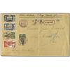 Image 1 : 1916 Registered and charged france bearing 5 c grey and green (2), 10 c red, 25 c blue and brown and