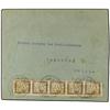 Image 1 : 1924 Internal mail envelope bearing French General Colony Postage dues 10 cents brown (strip of five