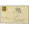 Image 1 : 1884 Wrapper to Bordeaux franked imperf  35c. "Sage" surcharge boxed ´G.P.F. 25´ tied by Basse Terre